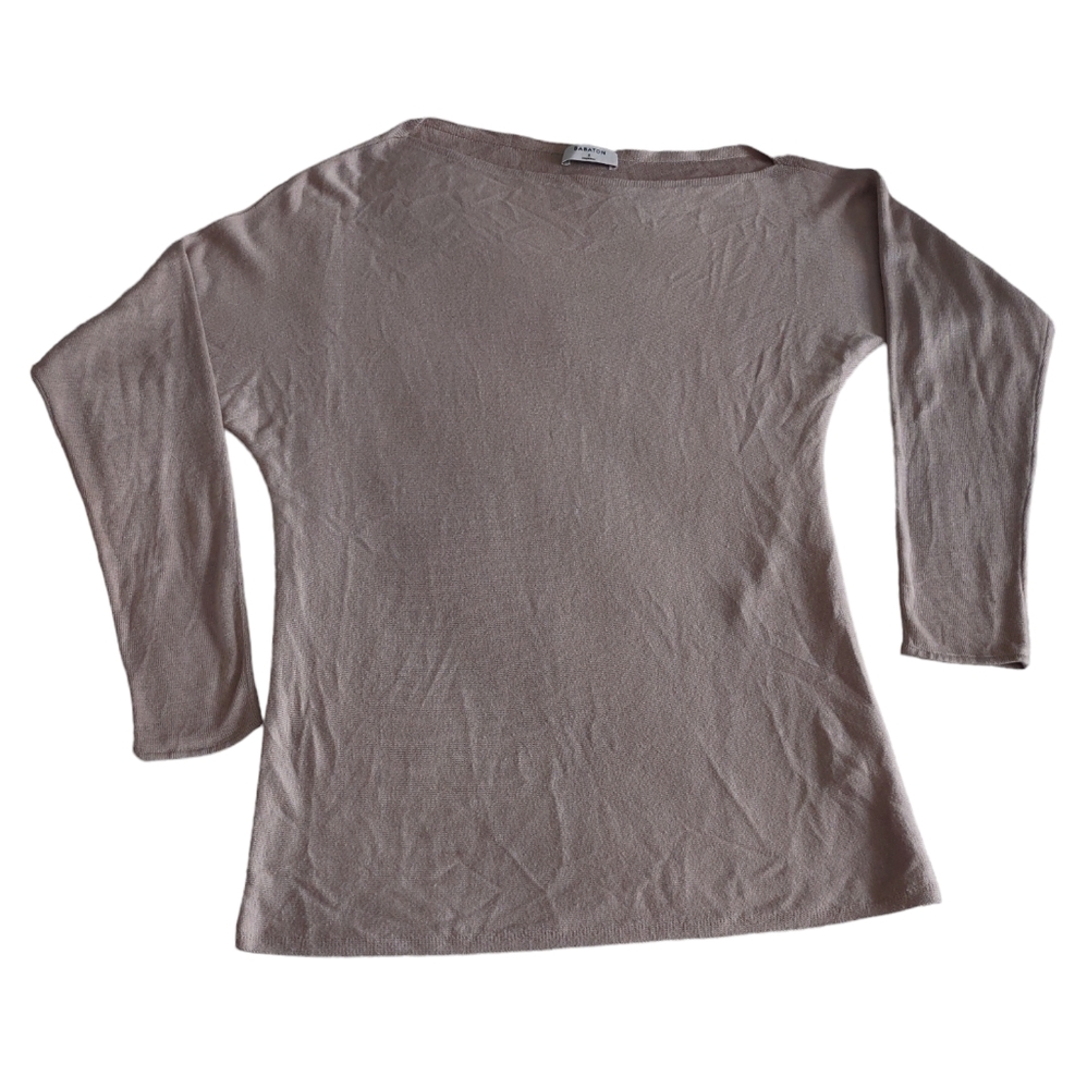 Babaton Small Modal Silk Tan Asymmetrical Boat Neck Top
